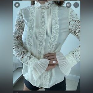 Erdem x H&M Lace Ruffle Blouse US10-12